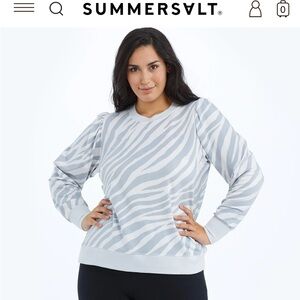 Summersalt Gray and White Zebra Print Top